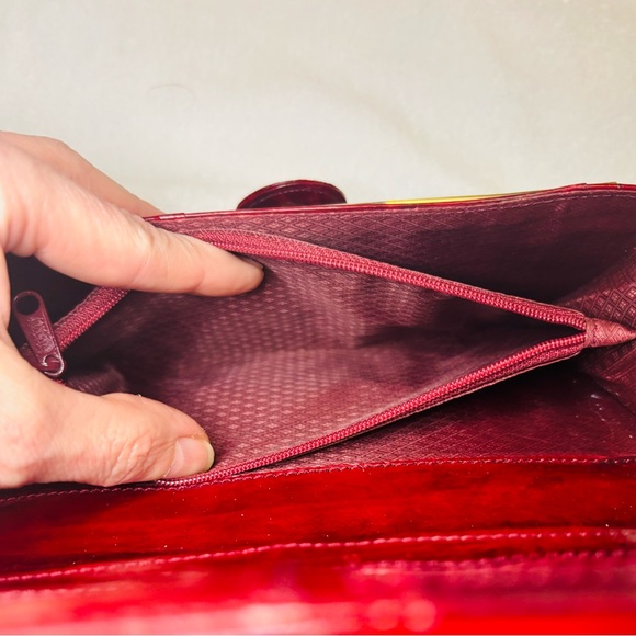 Eel Skin Vintage Wallet or Clutch in an Oxblood Red EUC - Picture 5 of 8